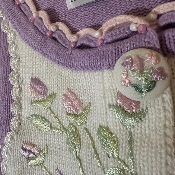 Storybook Knits Rosebuds Cardigan Sweater - Picture 4 of 9